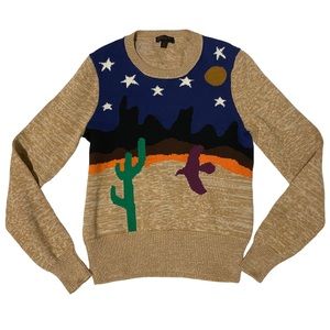 Rare Coach Woman’s Vintage Knitted Sweater Desert scene Size XS / X-Small